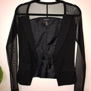 Black Blazer w/ Mesh Sleeves